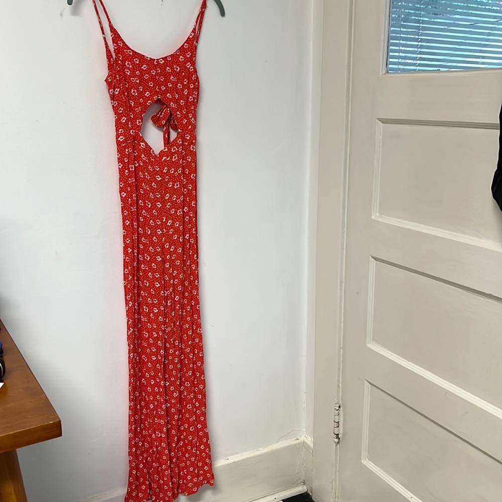 Jumpsuit with cutouts and ties in back!